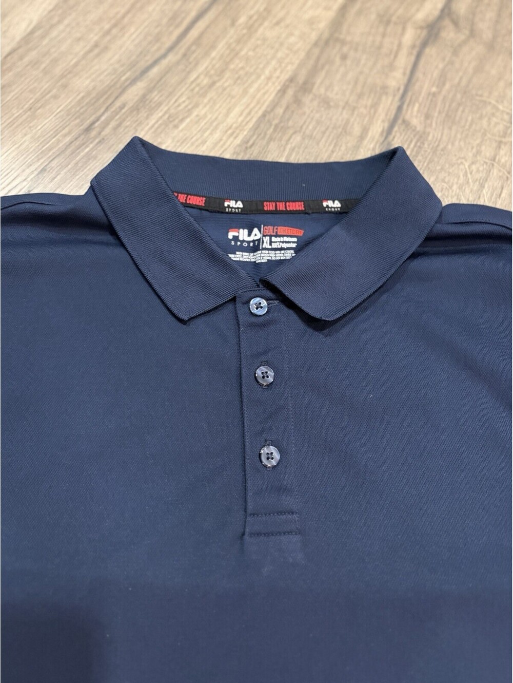 Fila Sport Mens Shirt Size XL GOLF Polo Top Short Sleeve Navy Athletic Fit